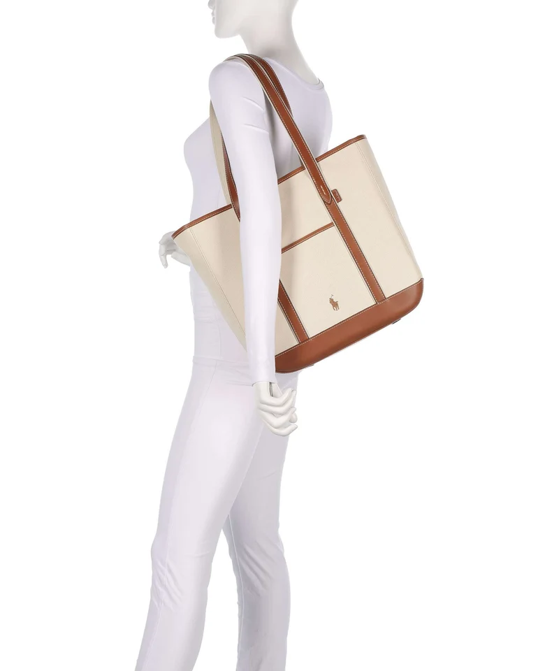 Polo Ralph Lauren Canvas Medium Shopper ecru/cuoio