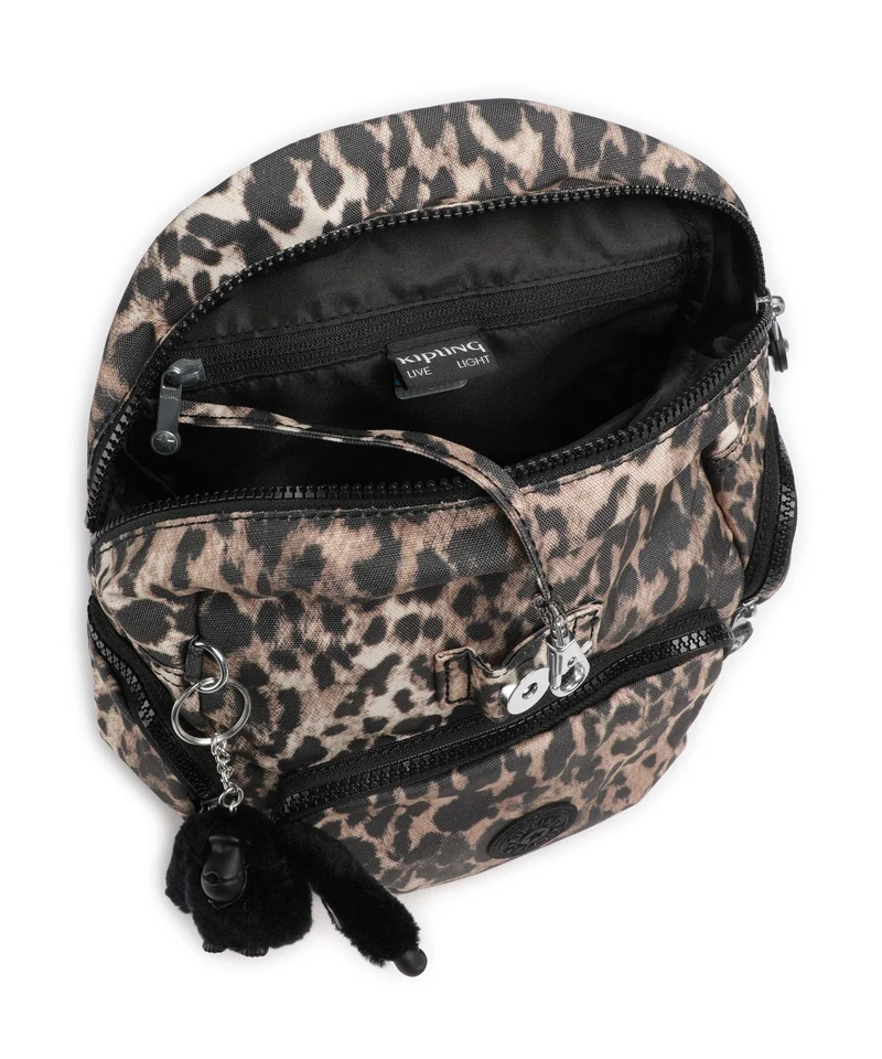 Kipling Basic City Zip Mini Rucksack wild leopard