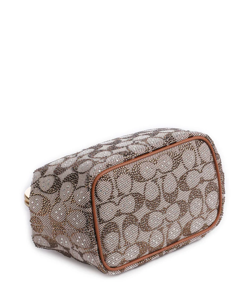Coach Kisslock Frame Crystal Signature Jacquard Handtasche burnished amber