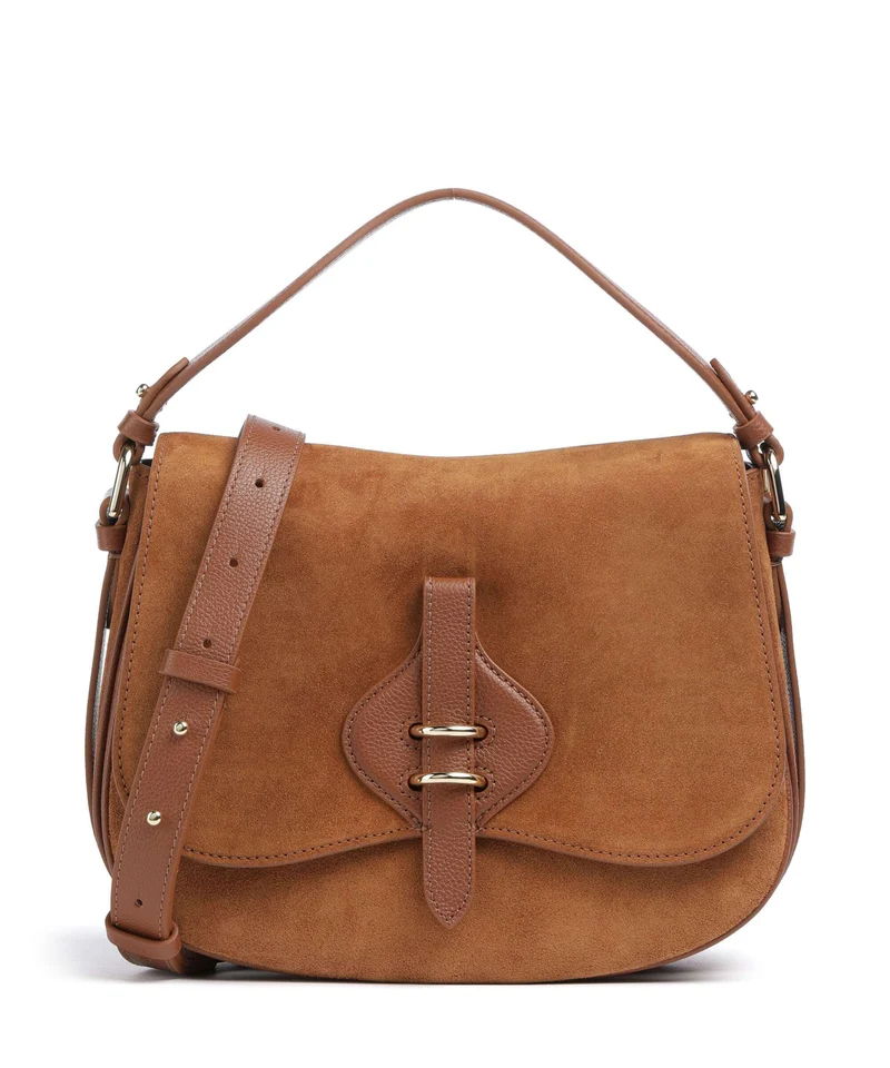 Coccinelle Mavery Suede Handtasche cognac