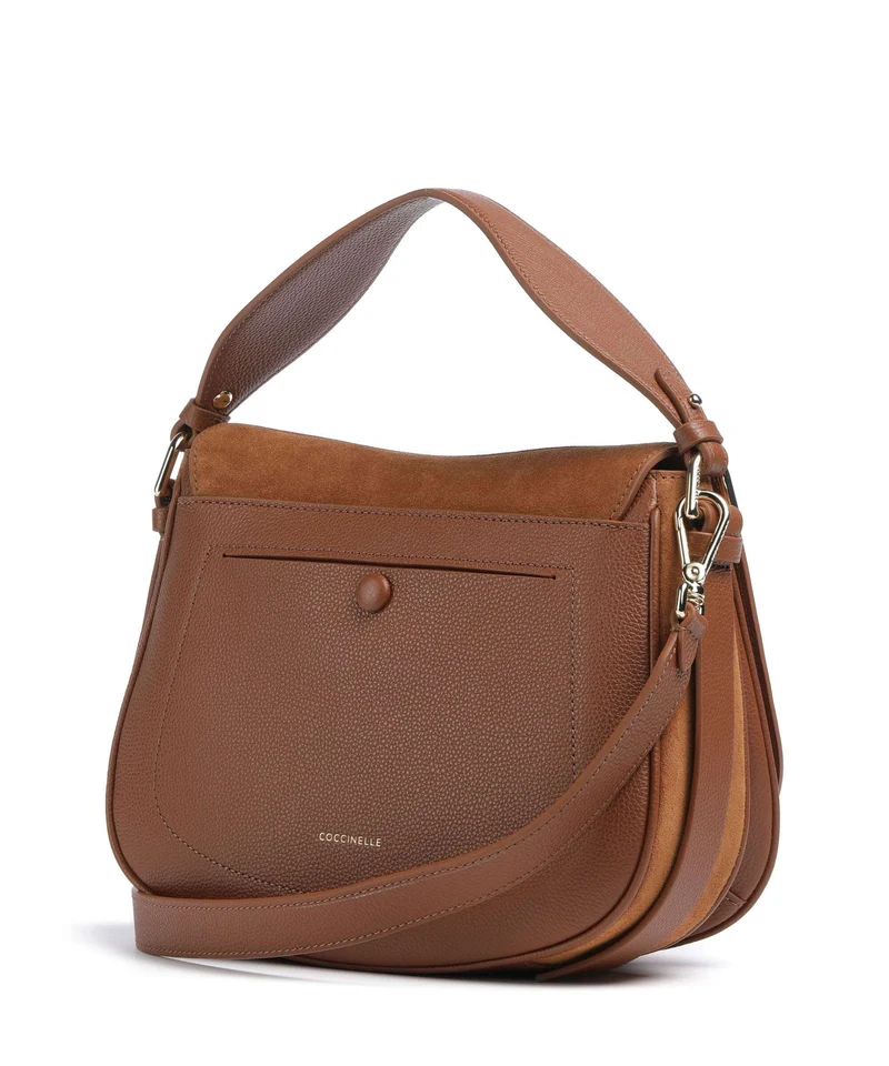 Coccinelle Mavery Suede Handtasche cognac