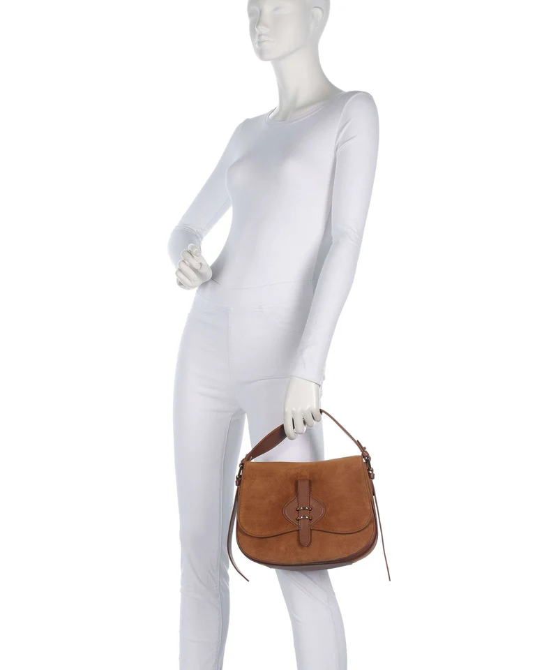 Coccinelle Mavery Suede Handtasche cognac
