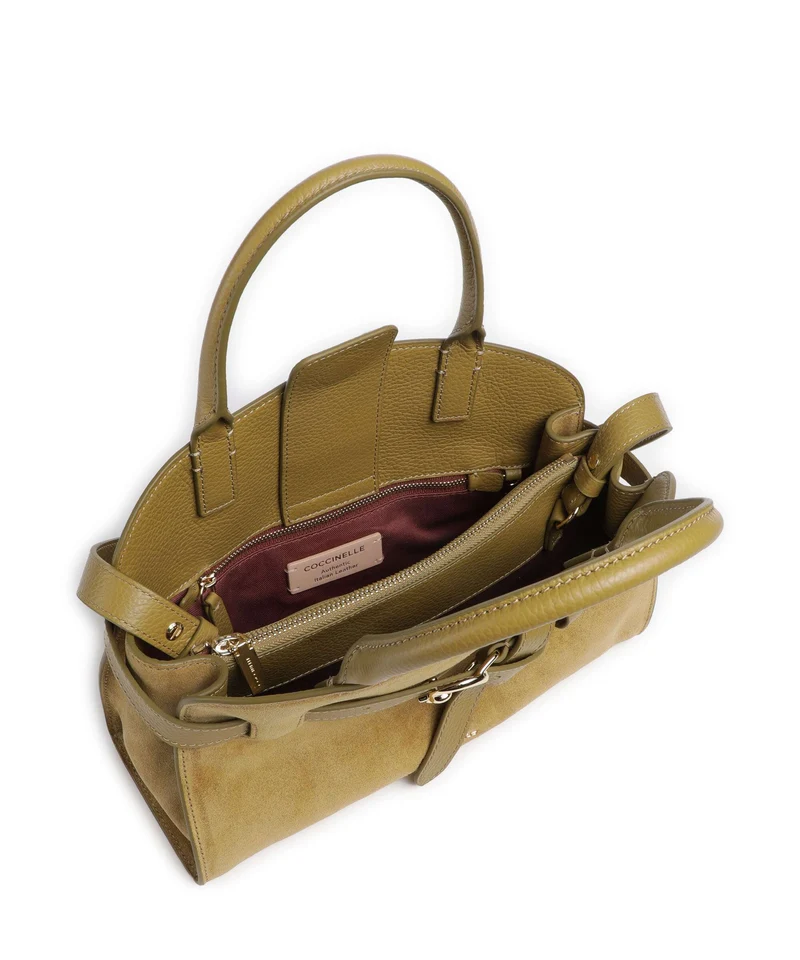 Coccinelle Sabine Suede Handtasche seagrass