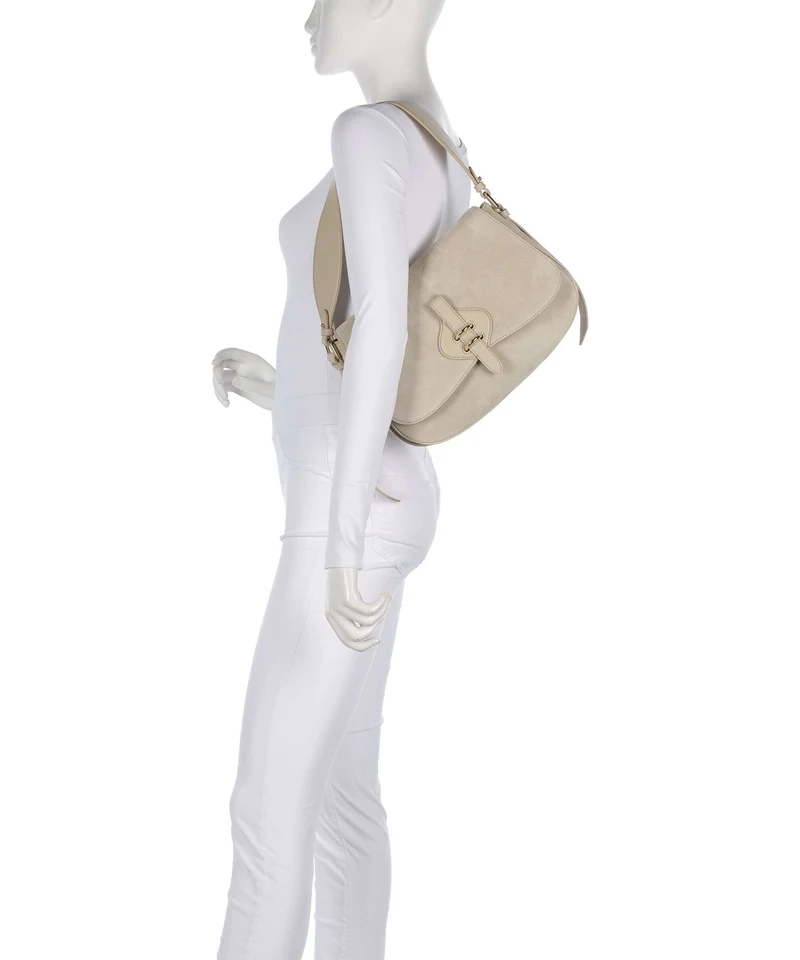 Coccinelle Mavery Suede Schultertasche sandshell