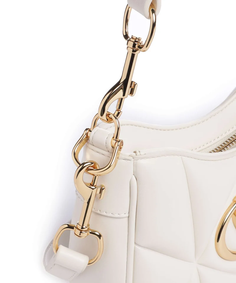 Love Moschino Embossed Q Schultertasche ivory