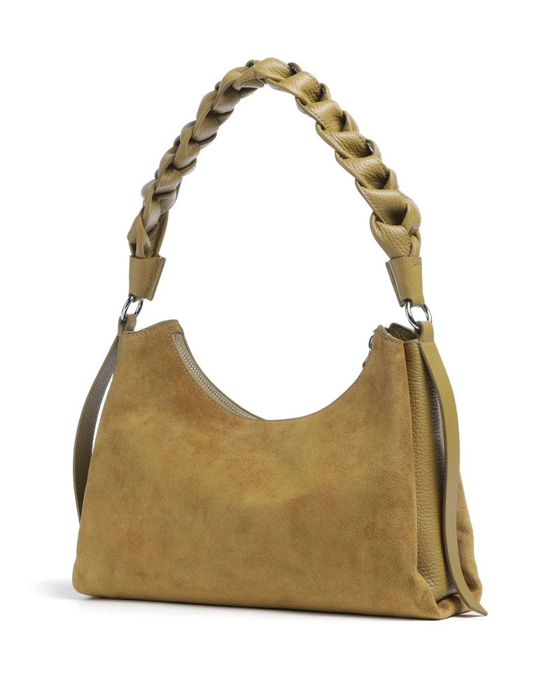 Coccinelle Boheme Suede Schultertasche seagrass