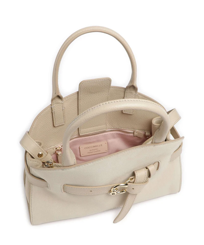 Coccinelle Sabine Suede Handtasche sandshell