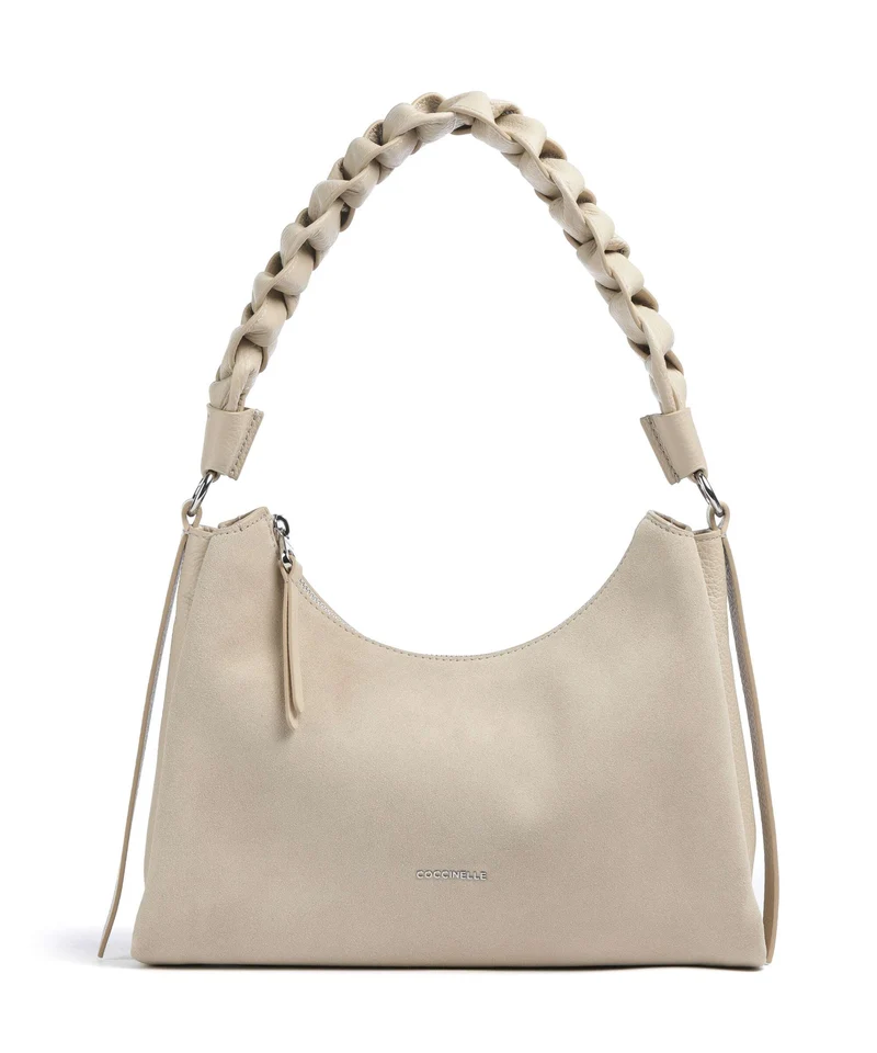 Coccinelle Boheme Suede Schultertasche sandshell