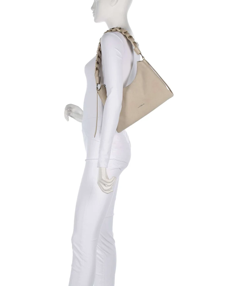 Coccinelle Boheme Suede Schultertasche sandshell