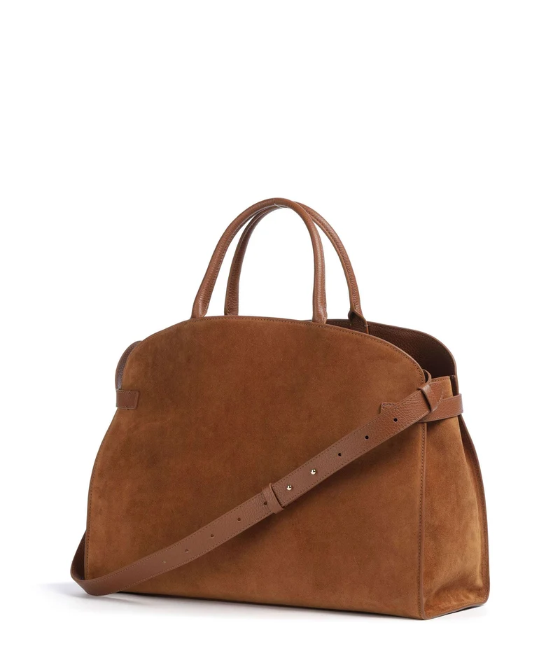 Coccinelle Sabine Suede Handtasche cognac