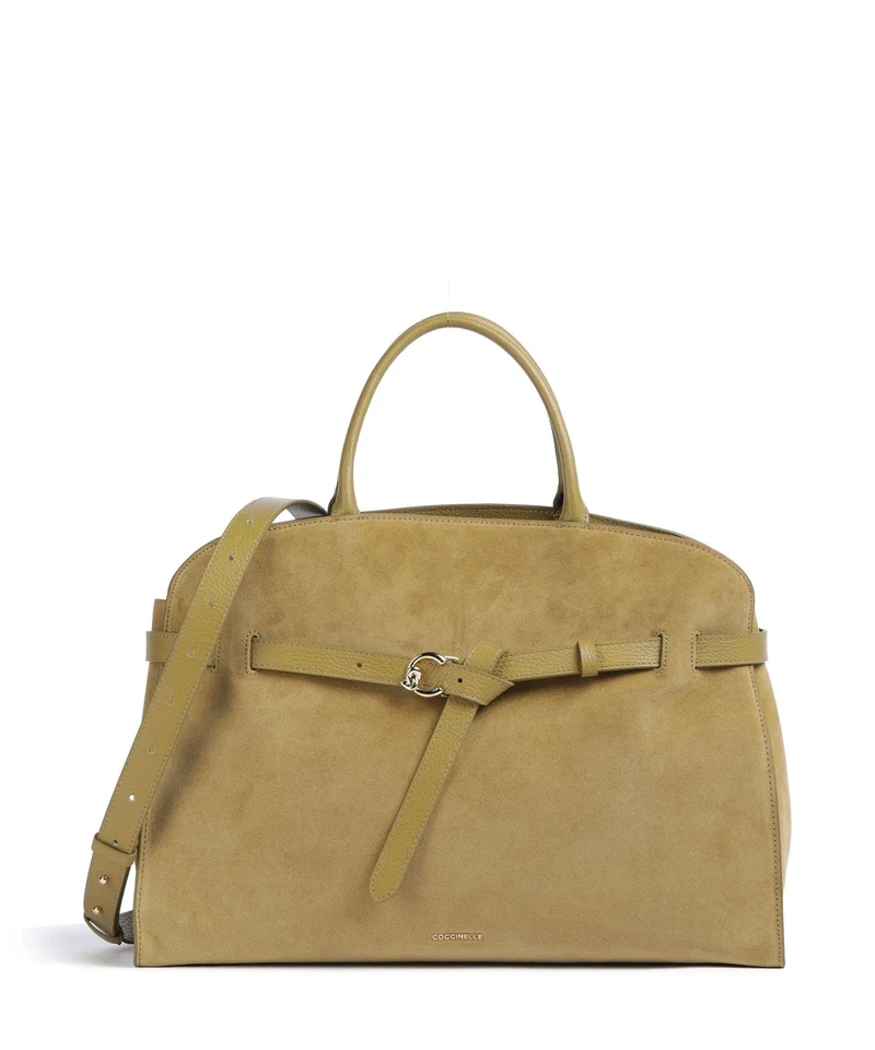Coccinelle Sabine Suede Handtasche seagrass