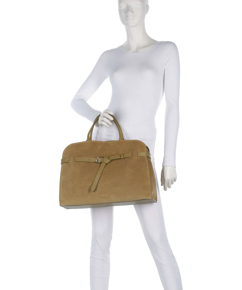 Coccinelle Sabine Suede Handtasche seagrass