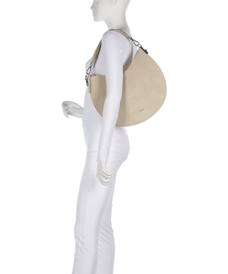 Coccinelle Sunup Suede Schultertasche sandshell