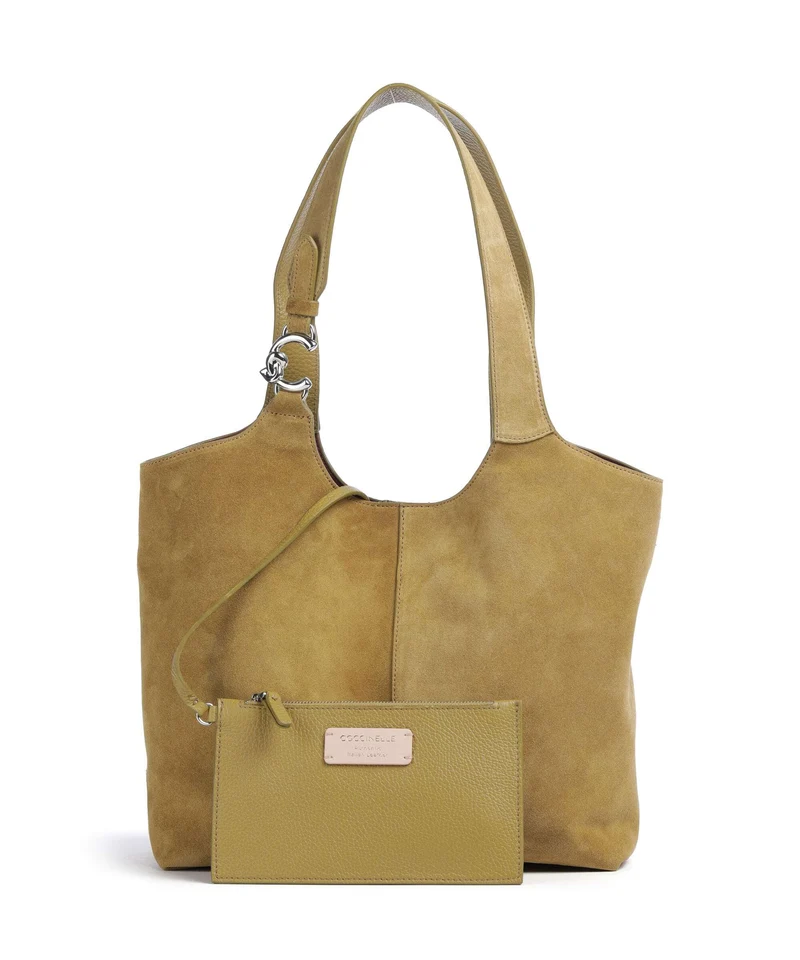 Coccinelle C-Easy Suede Beuteltasche seagrass