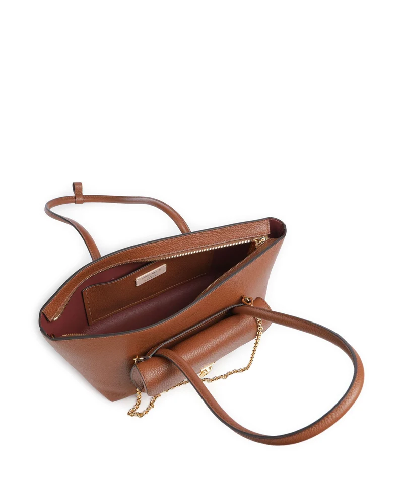Coccinelle Beat Double Schultertasche cognac