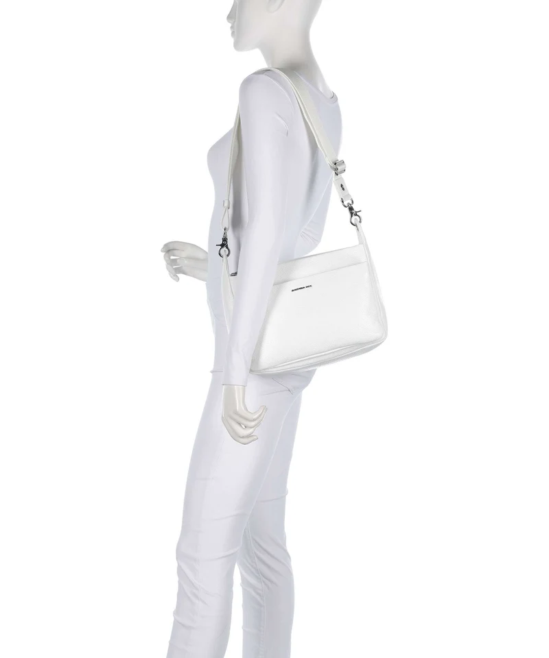Mandarina Duck Mellow Leather Schultertasche blanc