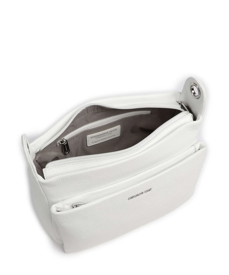 Mandarina Duck Mellow Leather Schultertasche blanc