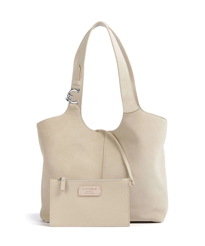 Coccinelle C-Easy Suede Beuteltasche sandshell